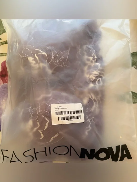 Purple Lace Babydoll Chemise - Fashion Nova NWT- Large - Picture 5 of 6